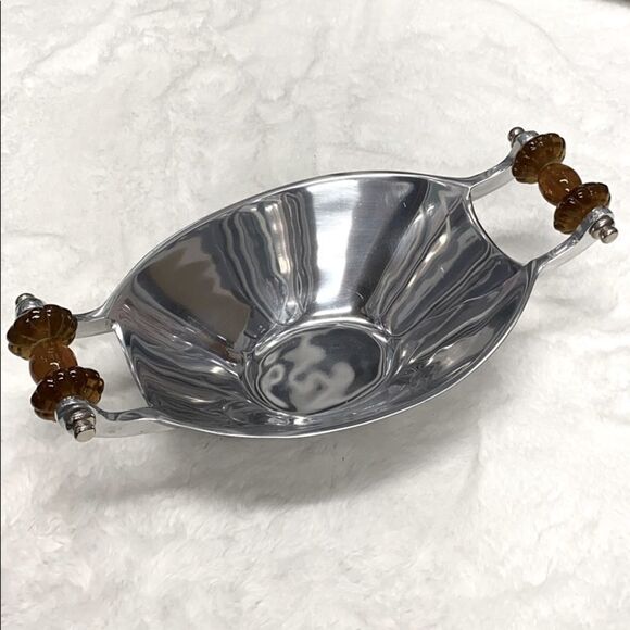 Biltmore For Your Home Silver Tone Decorative Accent Dish With Intricate Handles - Picture 2 of 11